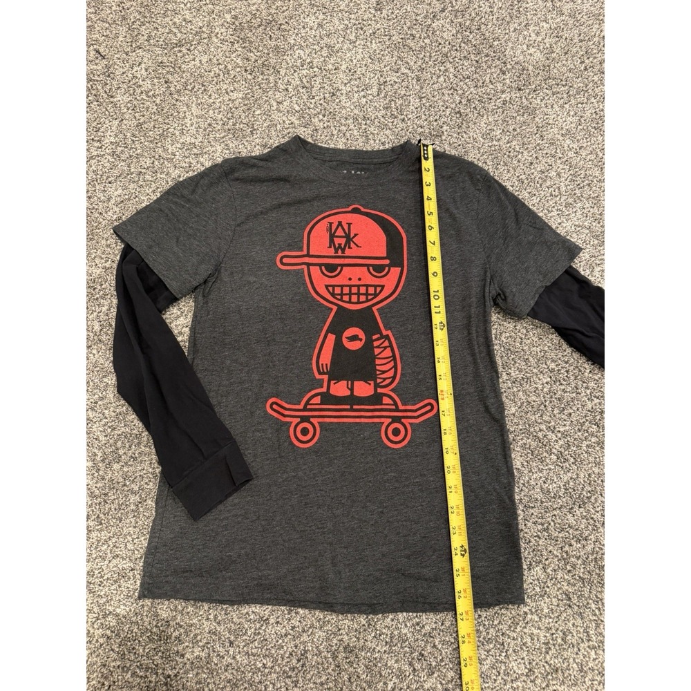 Tony Hawk Shirt Mens Medium Layered Long Sleeve Skater Skeleton Graphic Tee - Picture 4 of 8